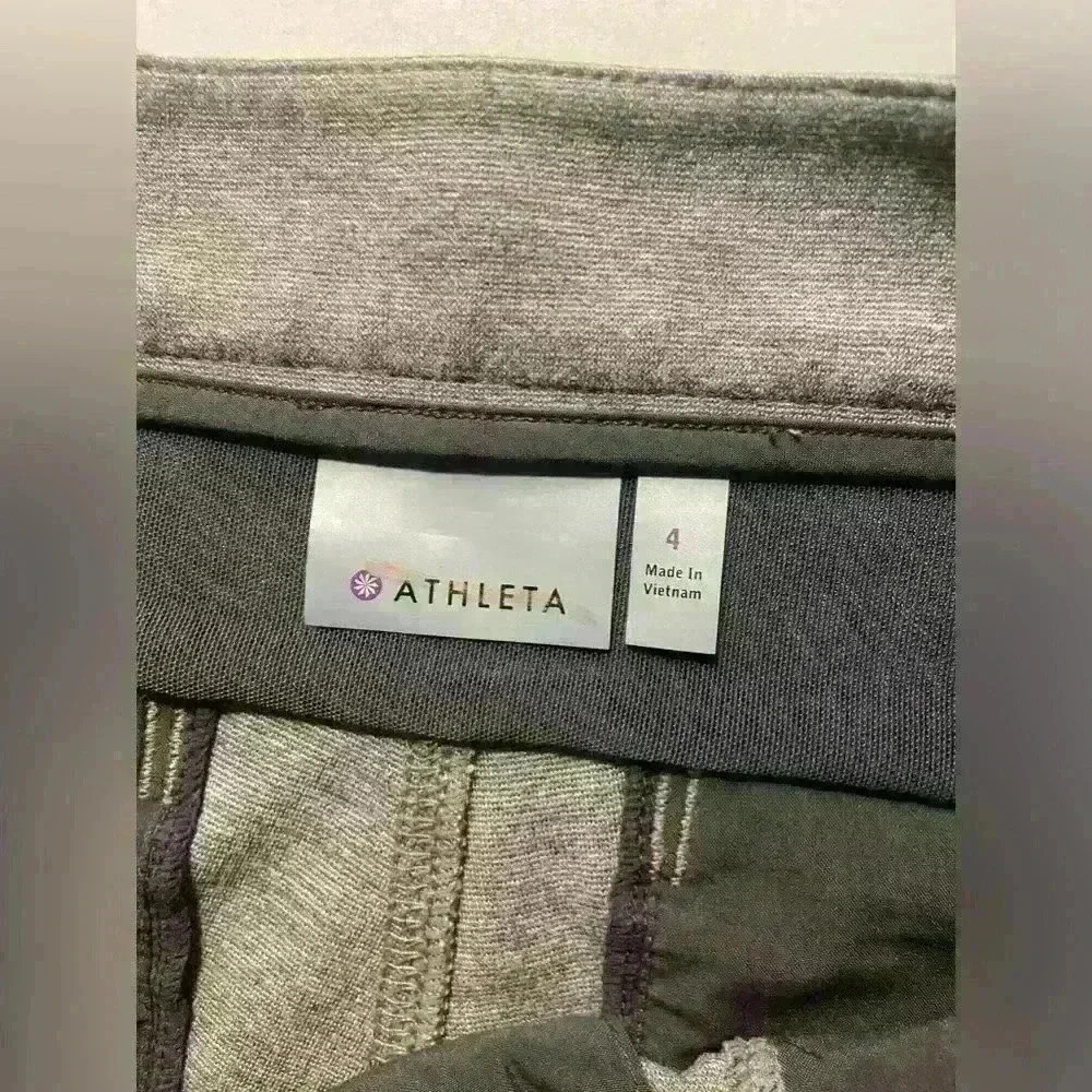 Athleta Size 4 Ponte Twill Moto Pants Grey Skinny Pockets Work Career Zippers - Picture 4 of 9